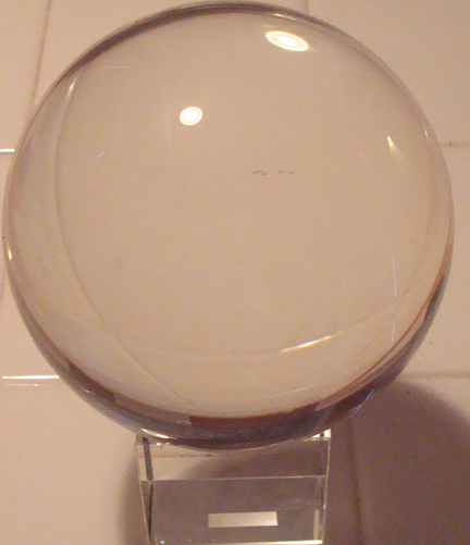 Clear Crystal Ball With Stand (4")